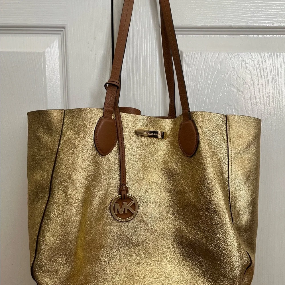 Michael Kors Brown Leather Tote Bag - Picture 4 of 5